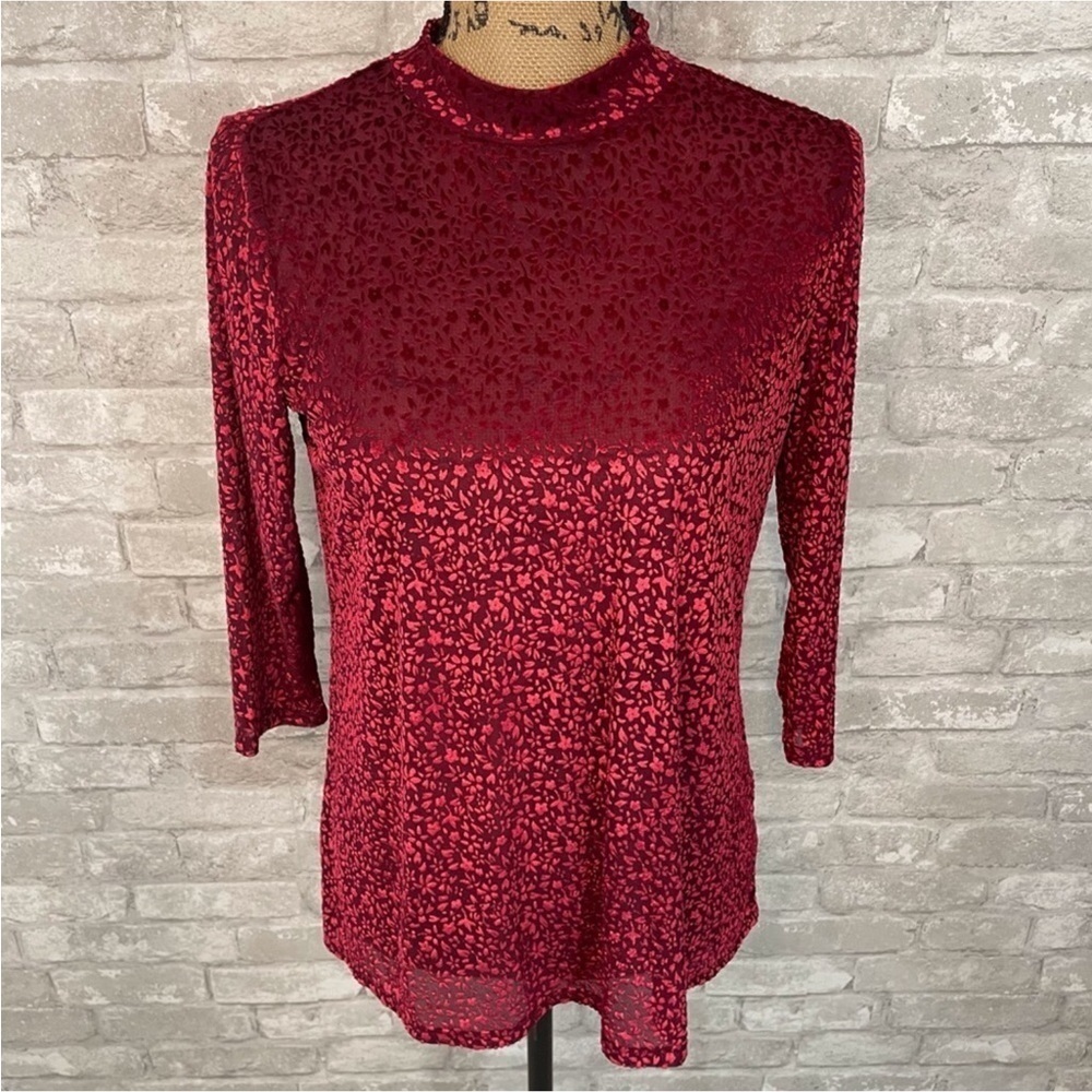 LOGO Layers by Lori Goldstein Velvet Long Sleeve